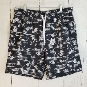 AD HOC Ocean Wear Board Shorts Sz XL Black White